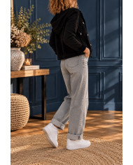 Veste noire en velours et coton Lisie