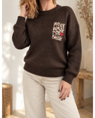 Pull chocolat "More Amor Por Favor"