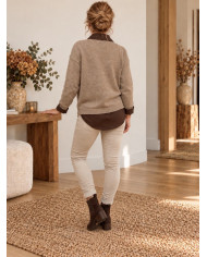 Pull taupe "Iconic"