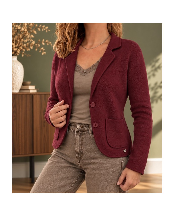 Veste toute douce bordeaux
