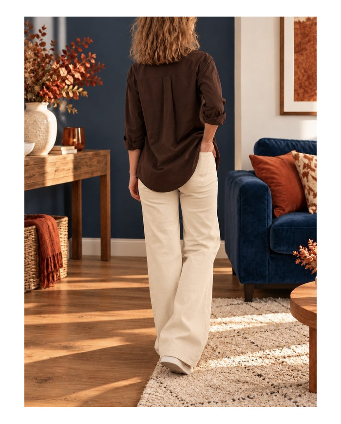 Chemise unie marron chocolat Lalie