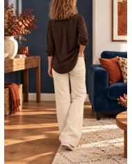 Chemise unie marron chocolat Lalie