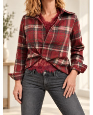 Top léger dentelle bordeaux