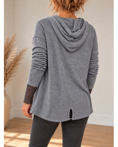 Gilet à capuche doux et confortable gris