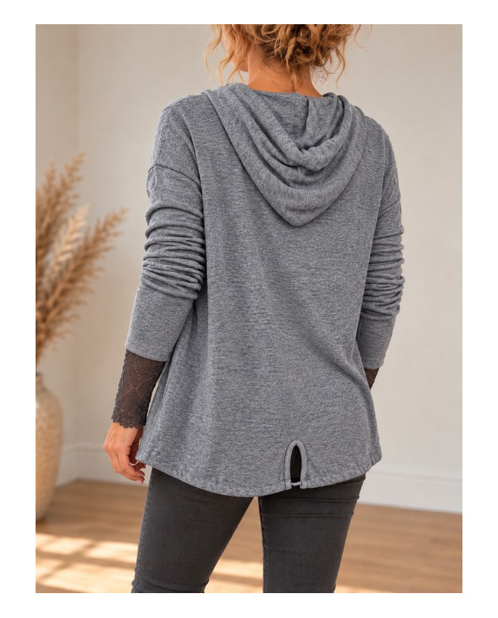 Gilet à capuche doux et confortable gris