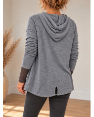 Gilet à capuche doux et confortable gris