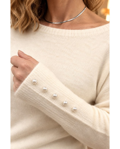 Pull tout doux beige écru