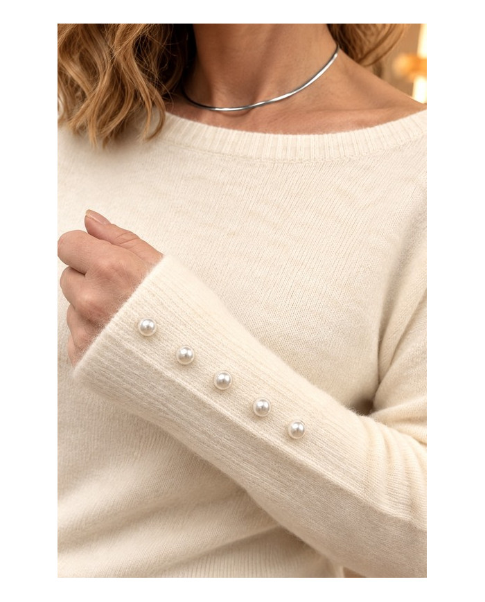 Pull tout doux beige écru