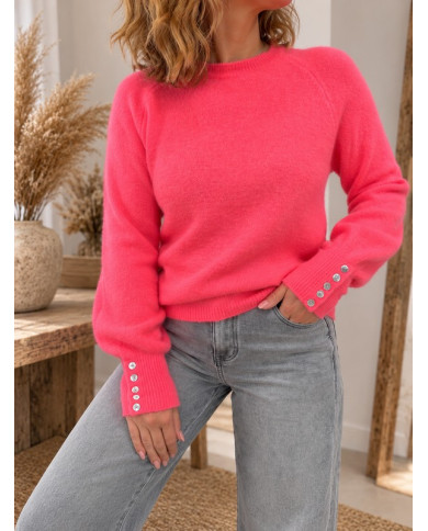 Pull alpaga corail fluo