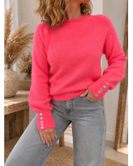 Pull alpaga corail fluo