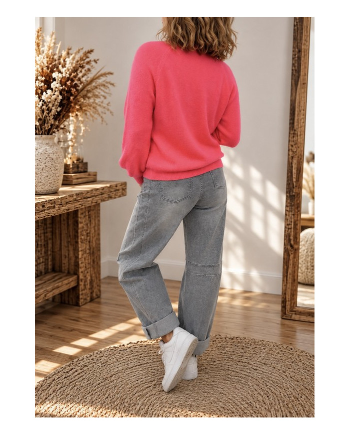 Pull alpaga corail fluo