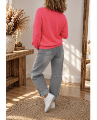 Pull alpaga corail fluo
