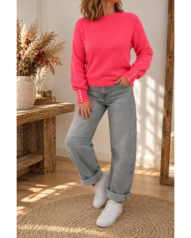 Pull alpaga corail fluo