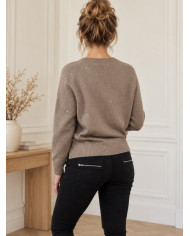 Pull camel taupe & petits brillants