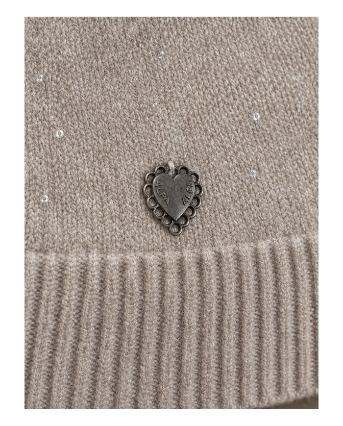 Pull camel taupe & petits brillants