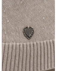 Pull camel taupe & petits brillants